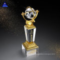 High Quality Glass Crystal Metal Globe Ball Crystal Trophy Award